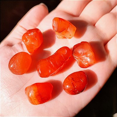 Cornalina Rolada Pequena - Kit com 7 - Alegria, Estímulo, Vitalidade e Energia