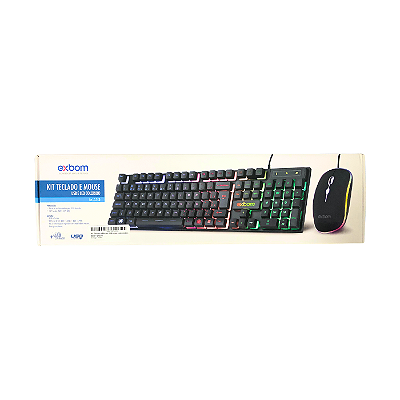 Kit Teclado e Mouse USB e Led colorido BK-G550 - Exbom