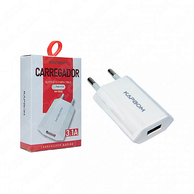 Carregador de Tomada USB - KA5002 - 3.1A - Kapbom