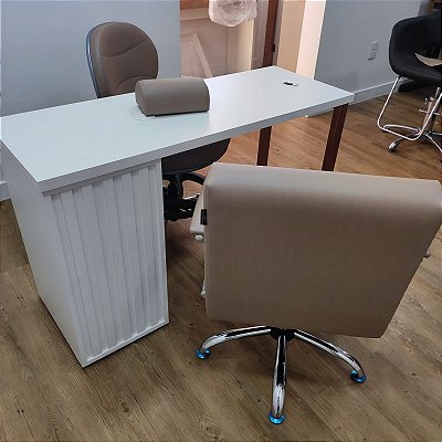 Combo Completo - Expositor + Mesa + Kit Cadeira Nail Designer (com braços)