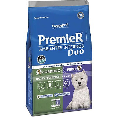 Ração Premier Duo Amb Int Para Cães Adultos De Raças Pequenas Sabor Cordeiro E Peru 2,5 Kg