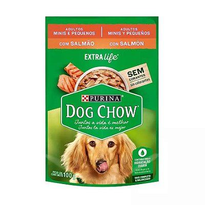 Ração Úmida Dog Chow Sachê para Cães Adultos de Raças Pequenas sabor Salmão 100g
