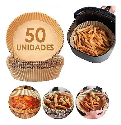 Forma De Air Fryer Descartável 50 Unidades 20X4,5CM