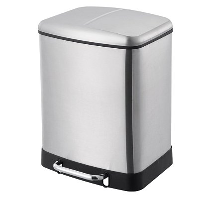 LIXEIRA INOX 2 DIVISORIAS DE 12L CADA SHINE