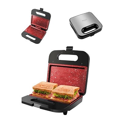 Sanduicheira E Grill Britânia Redstone 2 Em 1 Com 750w