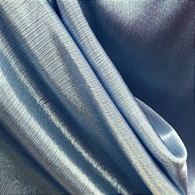 Crepe Yuri Acetinado Texturizado - Azul Claro - 1,50m de Largura