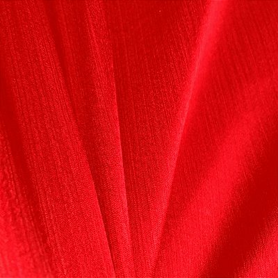 Crepe Yuri Acetinado Texturizado - Vermelho - 1,50m de Largura