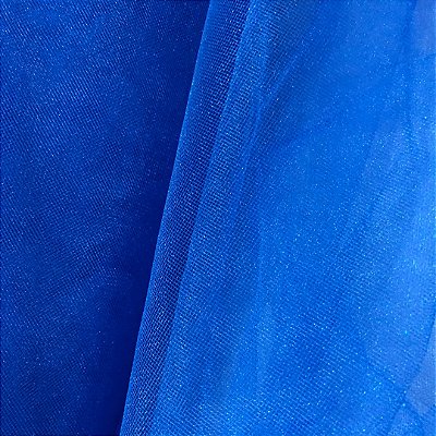 Tecido Tule com Brilho - Azul Royal - 3,20m de Largura