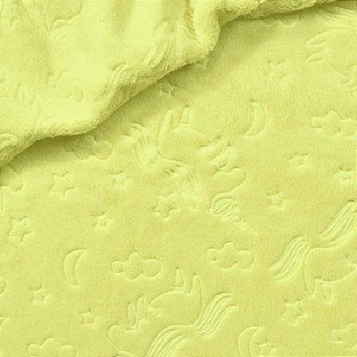 Tecido Ultrasoft 3D - Amarelo Unicórnio - 1,60m de Largura
