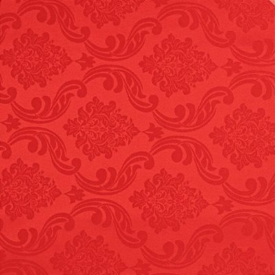 Tecido Jacquard Estampado - Colonial Vermelho - 2,80m de Largura