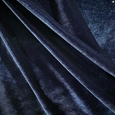 Tecido Veludo Cristal - Azul Marinho - 1,50m de Largura
