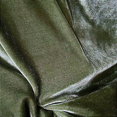 Tecido Veludo Cristal - Verde Militar - 1,50m de Largura