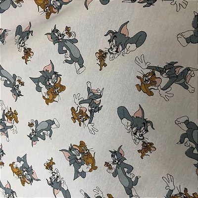 Tricoline Estampado Misto - Tom e Jerry