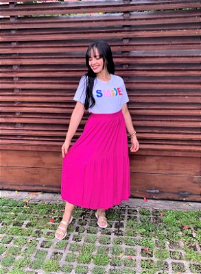 Saia Midi Pink