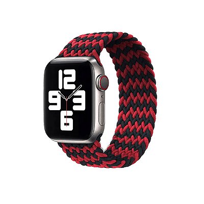 Pulseira para Apple Watch Trançada Red Black Largura:38/40/41/42(série 10)mm;Tamanho:PP