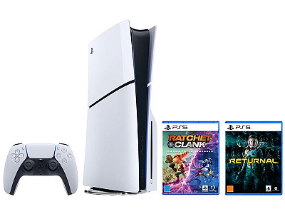 PlayStation 5 Slim Edição Digital 2024 | 1TB | Com Controle DualSense + Jogos Exclusivos
