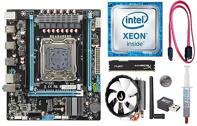 Kit Gamer X99 com Xeon E5 2670v3, 16GB DDR4, Cooler, Wi-Fi – Combo Placa Mãe + Processador + Memória – Ideal para Jogos e Servidores