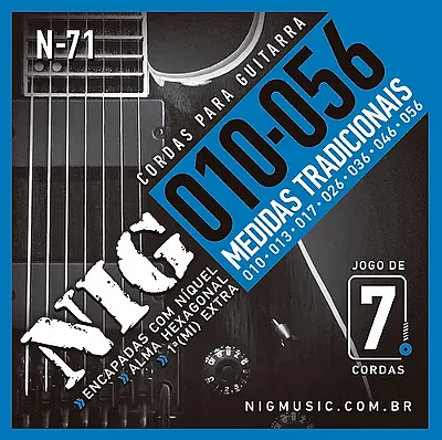 Encordamento pra guitarra NIG 7 cordas  N-71 0.10