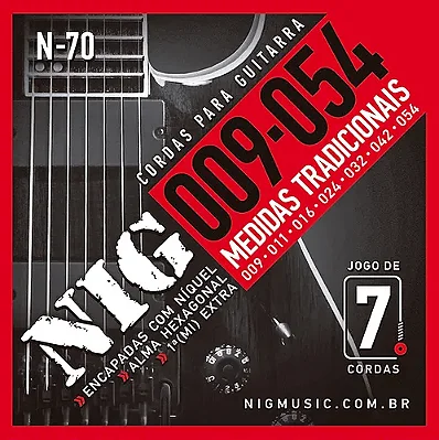 Encordamento pra guitarra NIG 7 cordas N-70 0.9