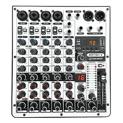 Mesa de som de 6 canais Waldman B-6 (BRITISH-6)