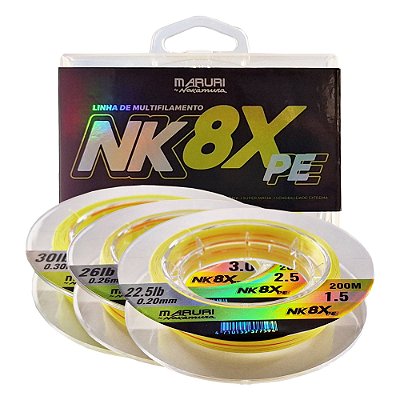 Linha Multifilamento Maruri NK 8X Amarelo 200 m - By Nakamura