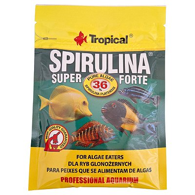 Ração Para Peixes Spirulina Super Forte Sachê 12g - Tropical