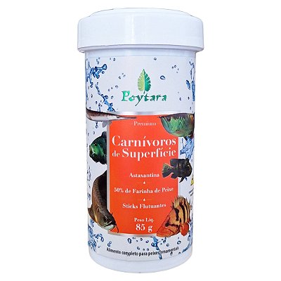 Ração Para Peixes Poytara Carnívoros de Superfície