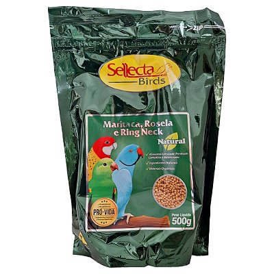 Ração Sellecta Extrusado Natural Maritaca, Rosela e Ring Neck 500g