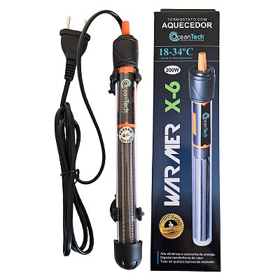 Termostato Com Aquecedor Para Aquários 200w Ocean Tech X-6