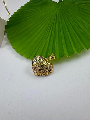 Pingente Coração 3 Cores Vazado