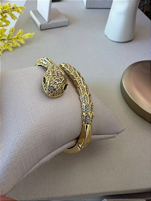 Bracelete Cobra Cravejado com Zircônia