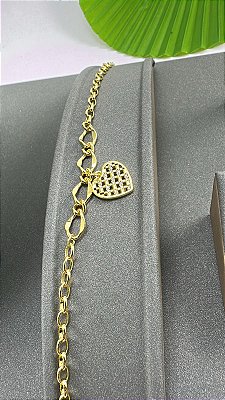 PULSEIRA COM CORAÇÃO CRAVEJADO