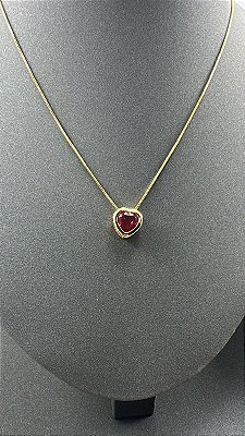 CORRENTE COM PINJETE CORAÇÃO ZIRECÔNIA