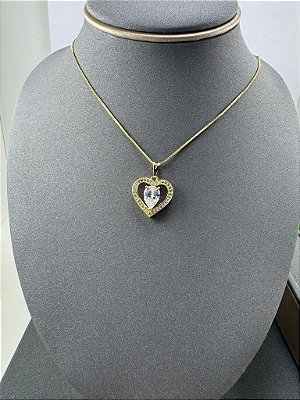 CORRENTE COM PINGENTE CORAÇÃO ZIRCÔNIA