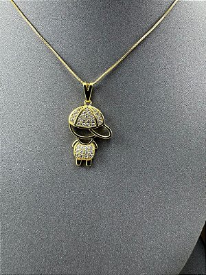 CORRENTE COM PINGENTE FILHO CRAVEJADO COM ZIRCÔNIA