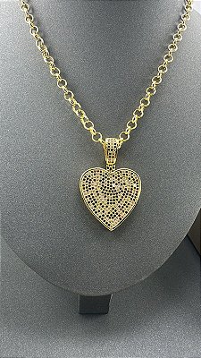PINGENTE CORAÇÃO CRAVEJADO LUXO