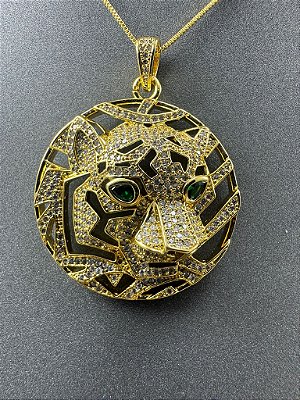 PINGENTE CRAVEJADO TIGRE