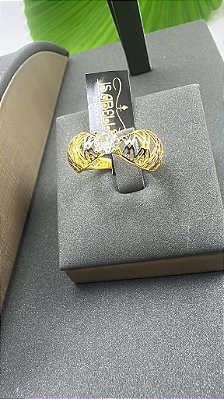 ANEL 3 CORES COM PEDRA DE ZIRCÔNIA