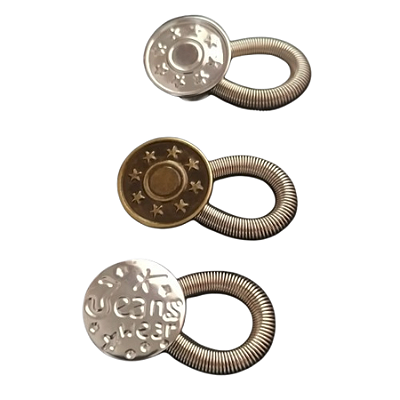 Kit com 3 Extensores de Calça Short com Mola Elástico para Botão
