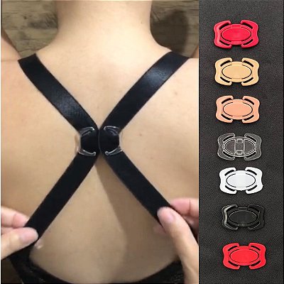 Kit 7 peças Clip para alça de Soutien em formato largo cruza as alças Formato Nadador Multicores