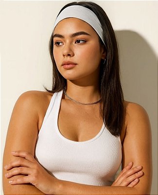 Kit com 2 Faixas de Cabelo Esporte e Fitness para Treinamento Tiara Média