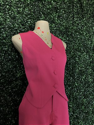 Conjunto rosa alfaiataria colete & calça - P