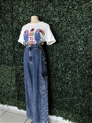 Calça cargo jeans - 44