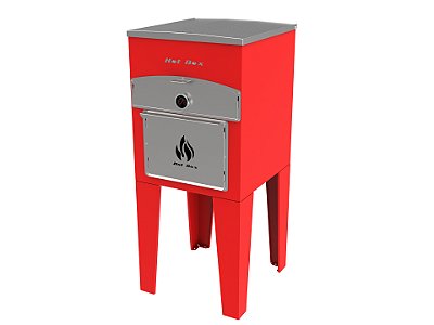 Forno de Pizza e Churrasqueira 2 EM 1 - VERMELHO - BASE ALTA