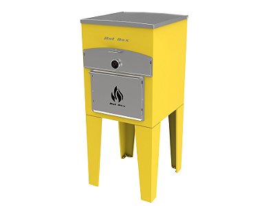 Forno de Pizza e Churrasqueira 2 EM 1 - AMARELO - BASE ALTA