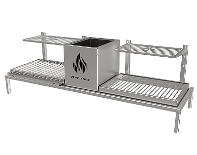 Parrilla Dupla Residencial INOX 430 - Para Alvenaria 108 x 34cm