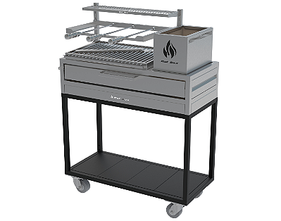 Churrasqueira Parrilla Residencial Hotbox Premium INOX 304 - Carrinho 97 x 45cm