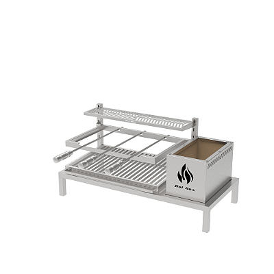 Churrasqueira Parrilla Residencial Hotbox Premium INOX 304 - Alvenaria 74x45 e 97x45