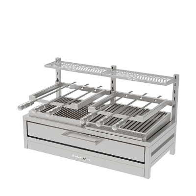 Churrasqueira Parrilla Residencial Hotbox Premium INOX 304 - Bancada 97 x 45cm