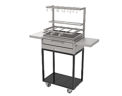 Churrasqueiras Parrilla Residencial Hotbox Premium INOX 304 - Carrinho Com Tendal 74 x 45cm
